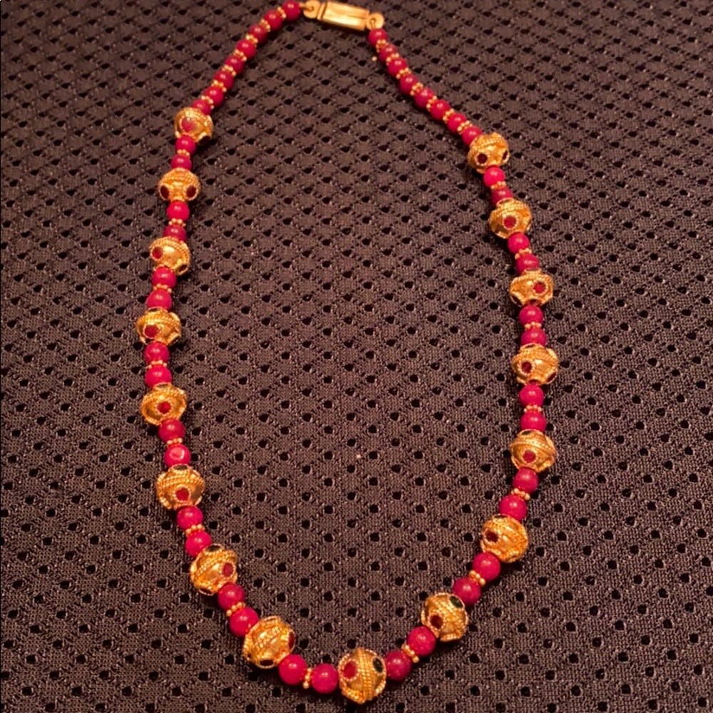 Red and gold necklace